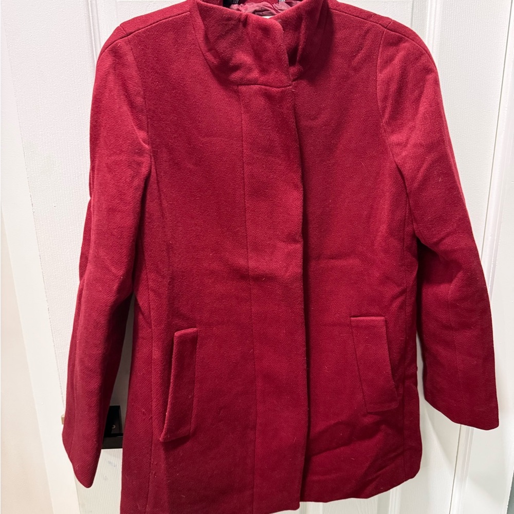 J. Crew Classic Red Pea Coat